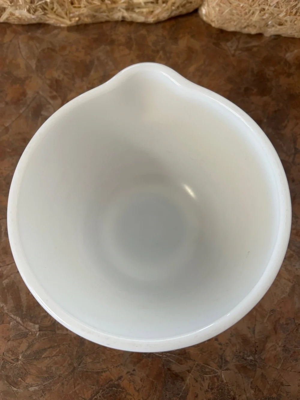 PYREX Vintage Hamilton Beach Milk Glass Mixing Bowl With Spout USA Made